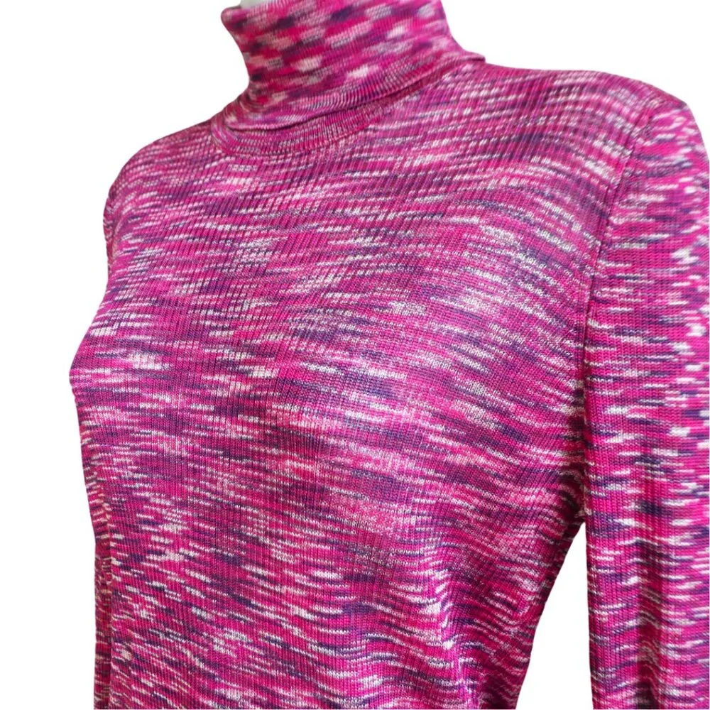 Missoni Target Pink Space Dye Knit Turtleneck Long Sleeve Stretchy M
